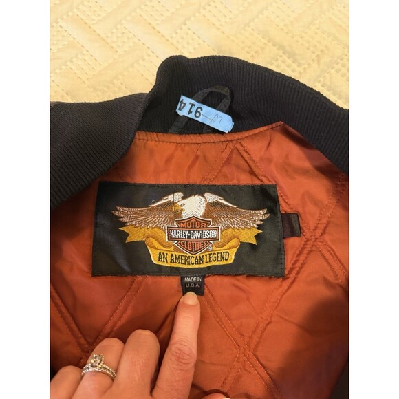Vintage Harley Davidson Harley Owners Group HOG Satin 2XL Bomber Jacket USA - Picture 8 of 11